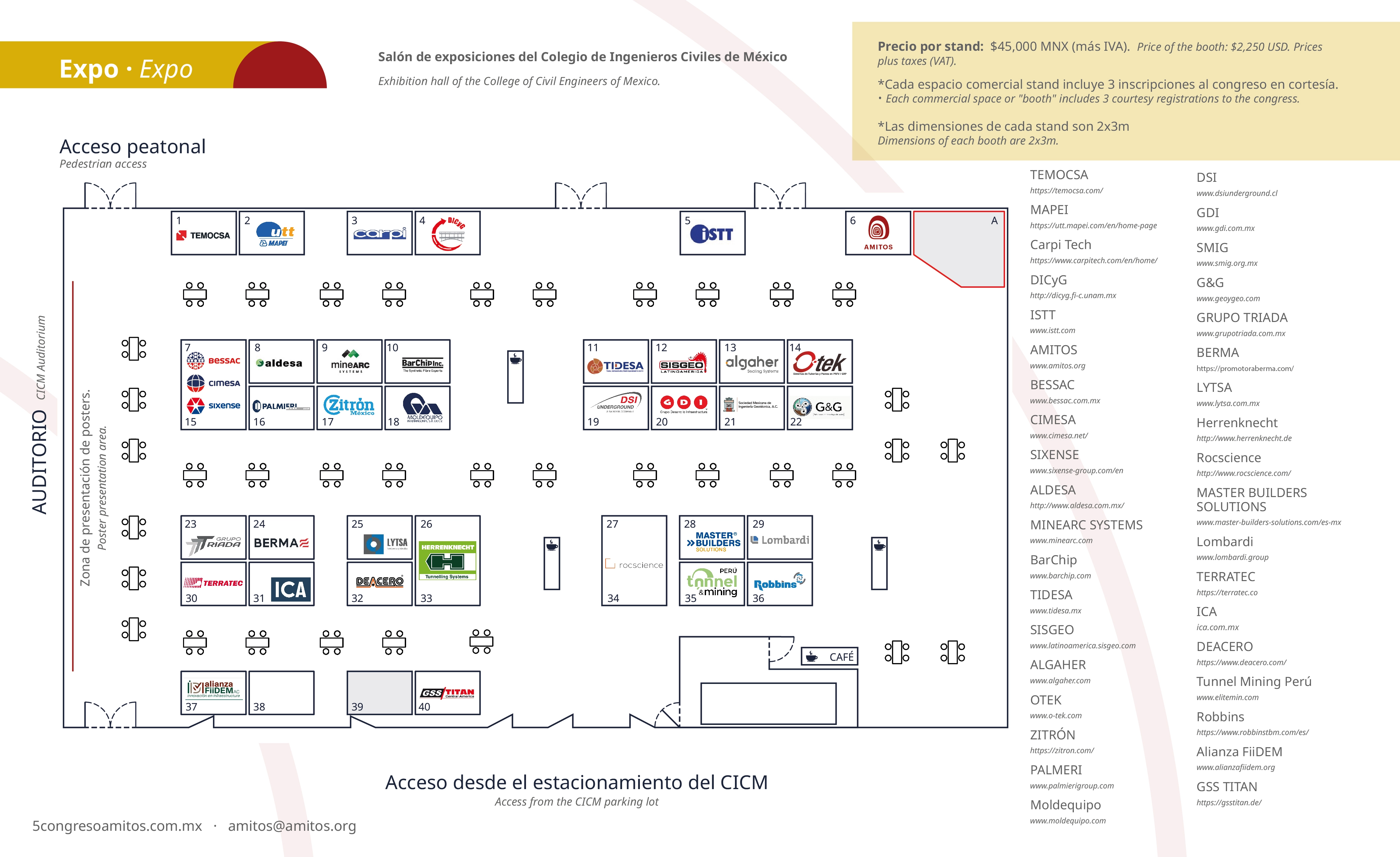 mapa expo, colegio de ingenieros civiles de méxico, 5 congreso amitos, cdmx, 2023